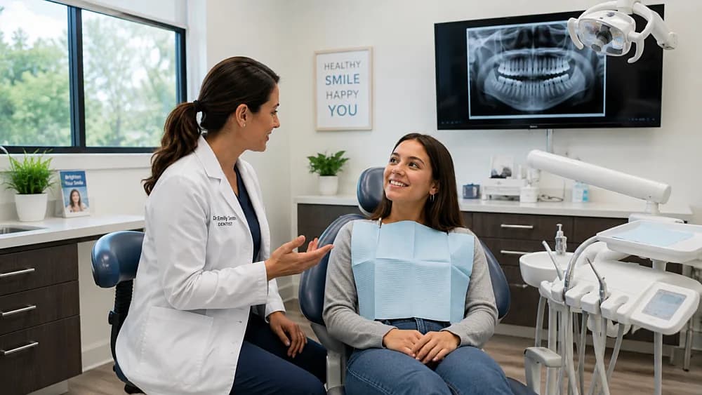 Dentist with patient